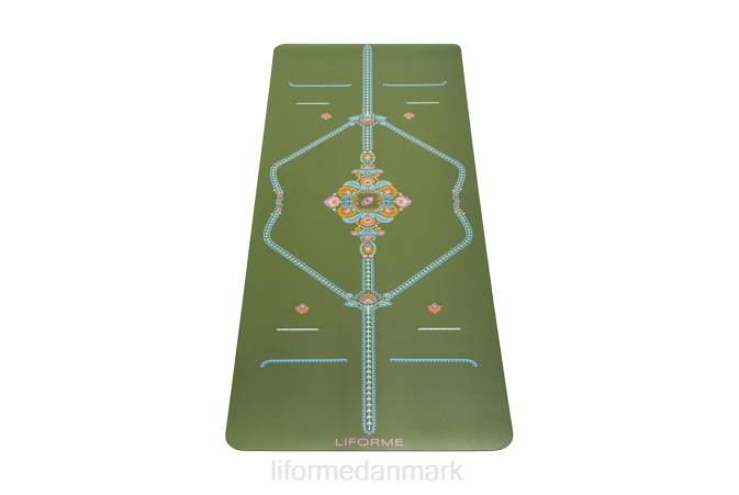 Liforme mindful haveyogamåtte oliven/blomstret yoga måtter 4R801 - Image 1