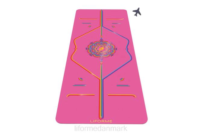 Liforme taknemmelig regnbue rejsemåtte taknemmelig pink/regnbue yoga måtter 4R8055 - Image 1
